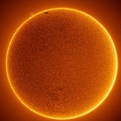 عبور ایستگاه بین‌المللی فضایی، از مقابل خورشید