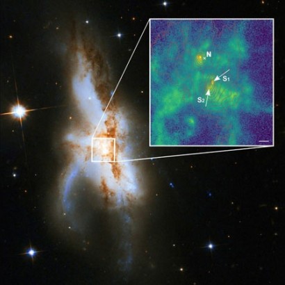 کشف سه سیاهچالۀ غول‌پیکر در کهکشان NGC 6240