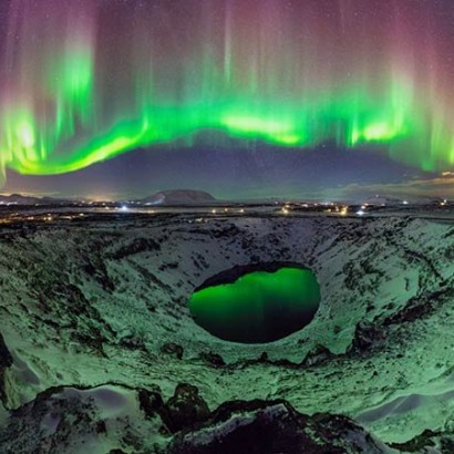تصویر شفق رنگی در آسمان ایسلند