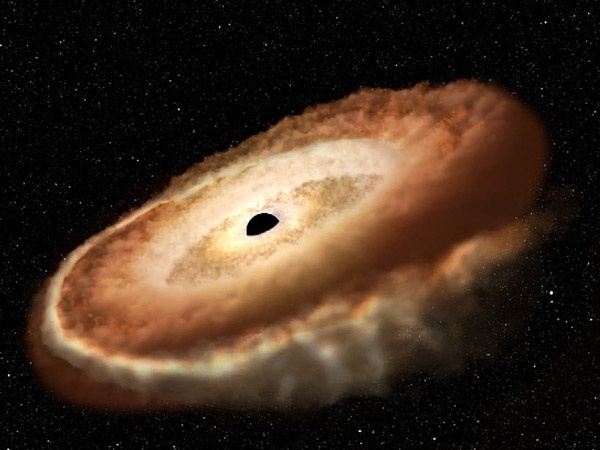 ستاره‌ای در حال بلعیده شدن توسط سیاهچاله،از نگاه هابل