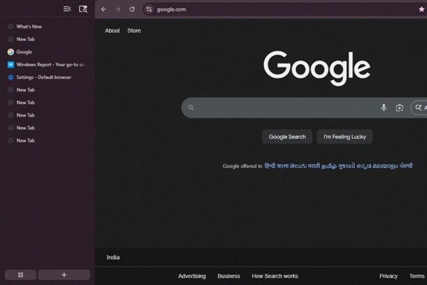 افزوده‌شدن تب‌های عمودی به کروم