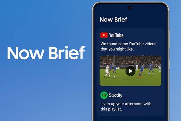 سامسونگ Now Brief را با پیشنهادهای یوتوب و اسپاتیفای تقویت کرد