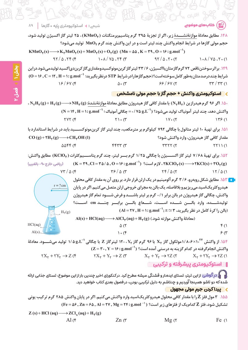 موضوعی مسئله نامه ی شیمی کنکور